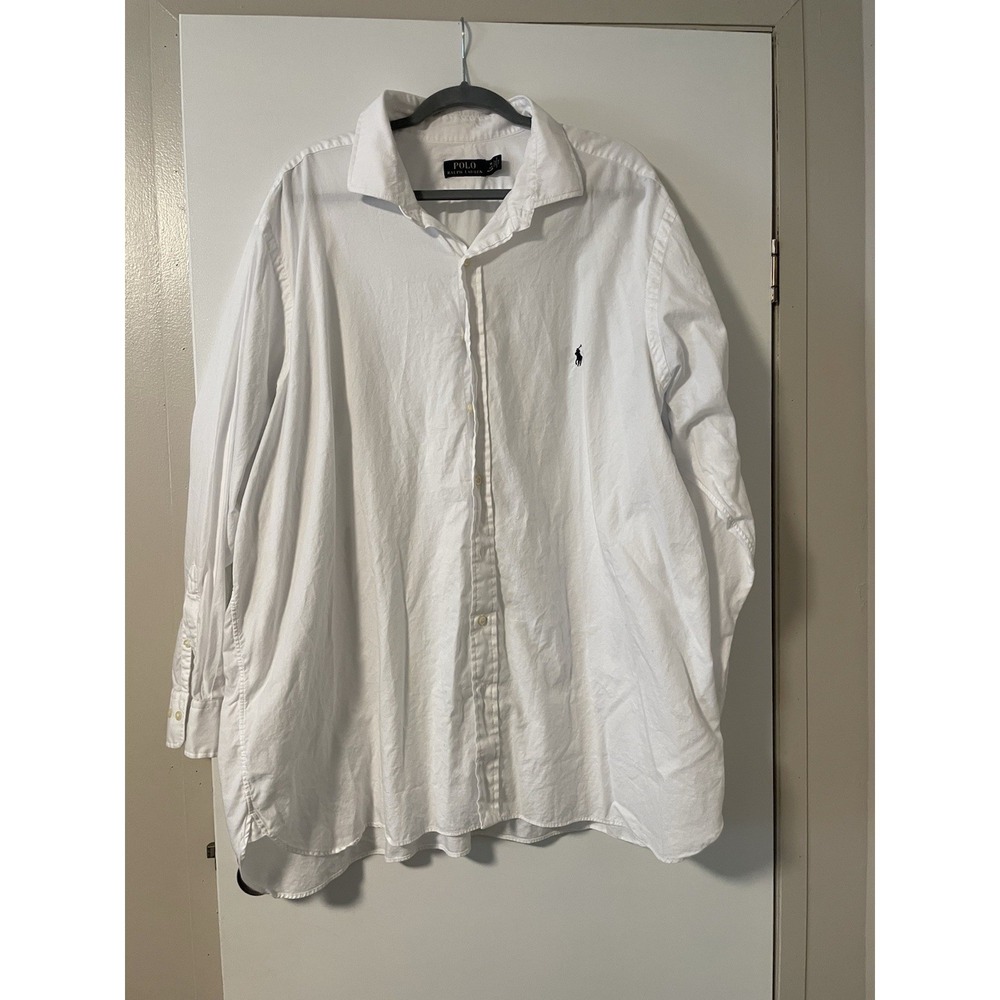 Polo Ralph Lauren button down Oxford Long Sleeve Dress shirt men 19 34/35 white